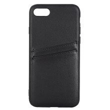 Etui Buffalo kompatybilne z iPhone 7/8/SE, skórzane, z 2 gniazdami na karty, czarne