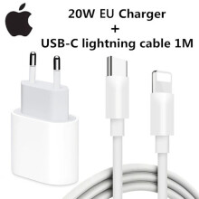 Oryginalny zasilacz USB-C 20 W kompatybilny z iPhone'em 16/15/14/mini/Pro Max, szybka ładowarka zgodna z kablem Apple, wtyczka EU