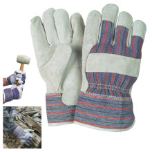 Gants de travail en cuir fendu, paume renforcée, taille L (homme), pour usage domestique.