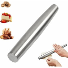 Nudelholz, 33 cm, antihaftbeschichtet, Edelstahl, robust und glatt, zum Ausrollen von Pizzateig und Muffinteig