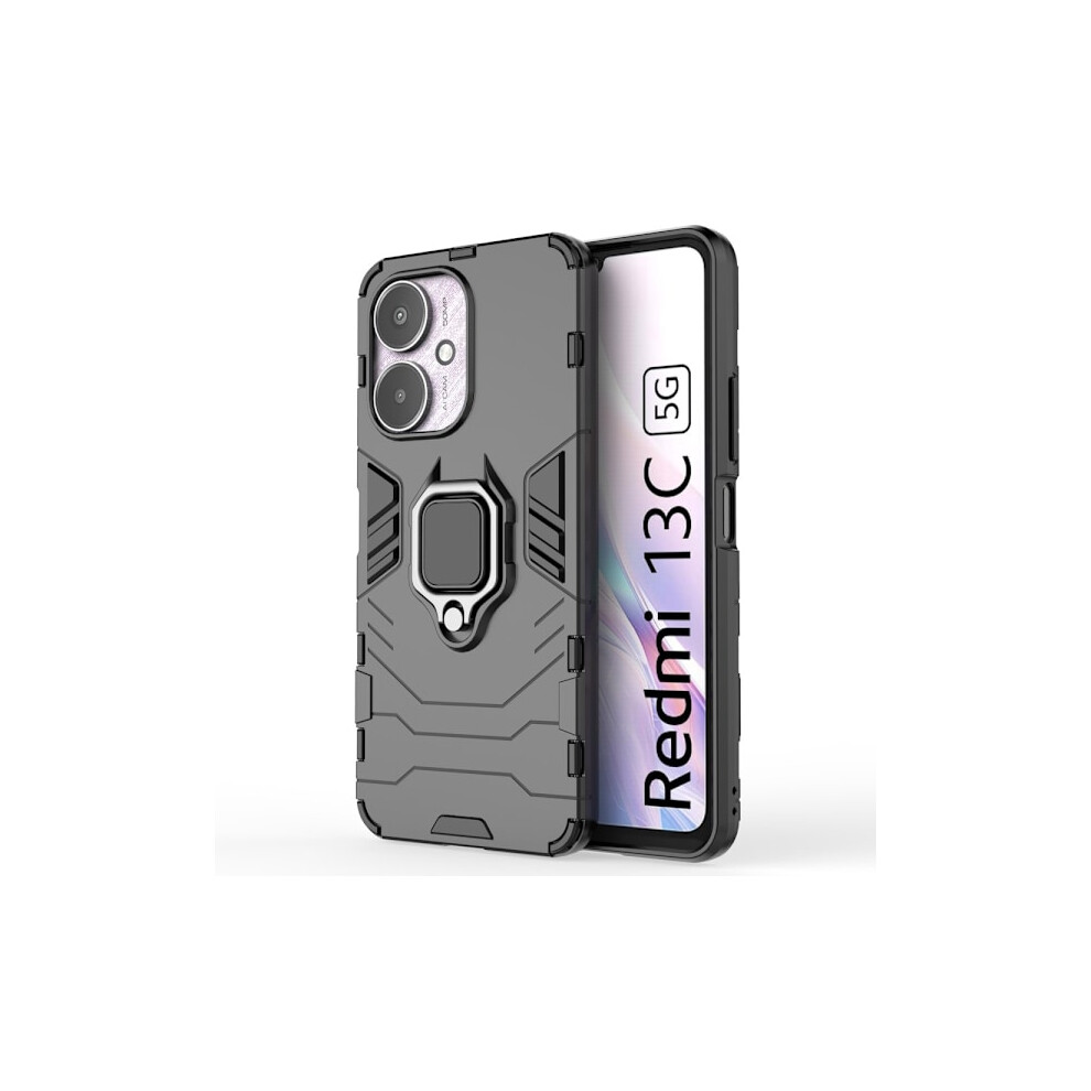 Compatible With Xiaomi Redmi 13C 4G Shell Armor Hybrid Kickstand Black 9773935947153