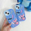 (Compatível com Samsung S21) Capa de silicone azul para celular com o tema Lilo e Stitch 1