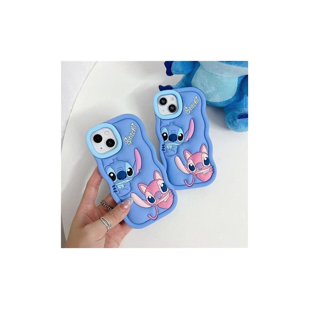 (For Compatible With Samsung S21) Lilo And Stitch Silicone Case Mobile Phone Case Blue 9773935947023
