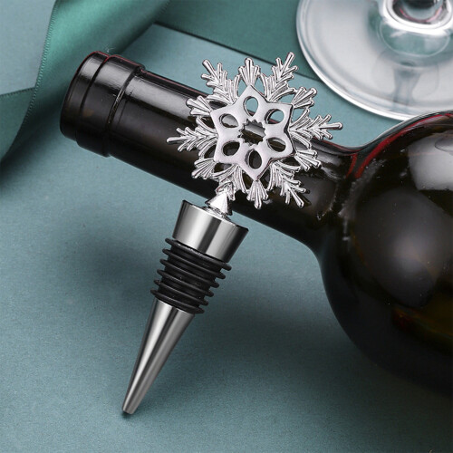 Staron Unique Snowflake Alloy Μπουκάλι Κρασιού σε Προσφορά (Ασημί), Μοναδικό Πώμα Μπουκάλι
