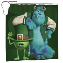 Monsters Inc Vattentät duschdraperi i polyestertyg, badrumsdekor, duschdraperikit med krokar, 72x72 tum