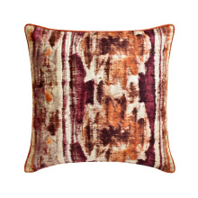 Fodera per cuscino decorativo, rosa 35x35 cm, cotone ikat, cuscini decorativi stampati e trapuntati per divano, motivo ikat in stile contemporaneo -