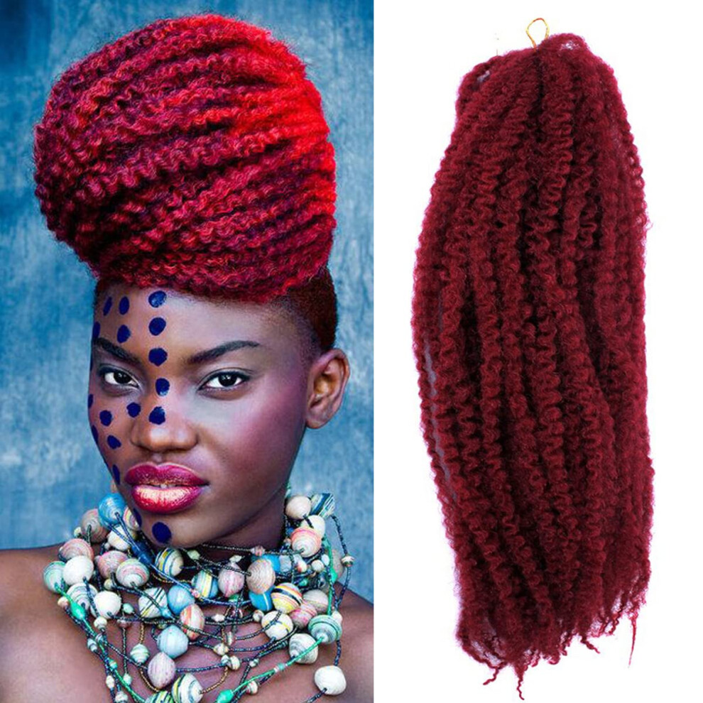 Unisex 18 Inch Marley Twist Braiding Hair Synthetic Afro Kinky Crochet Braids Natural Texture
