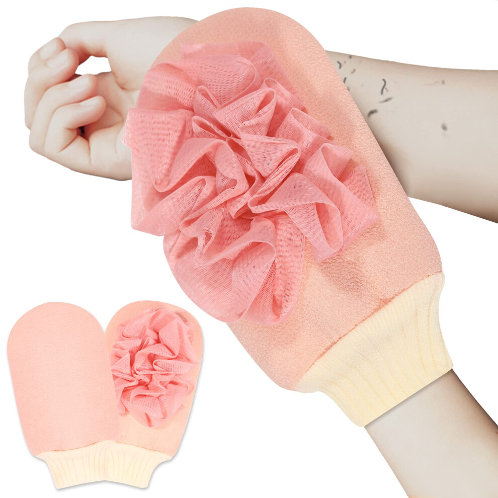 Pink Exfoliating Bath Mitt Dualsided Korean Body Scrubber Removes Dead Skin For Smooth Skin