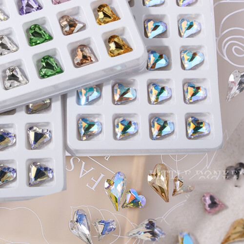 Hesroicy20Pcs3D Διακοσμητικά Νυχιών με Καρδιά Αγάπης, Αστραφτερά Κοσμήματα Νυχιών που 1