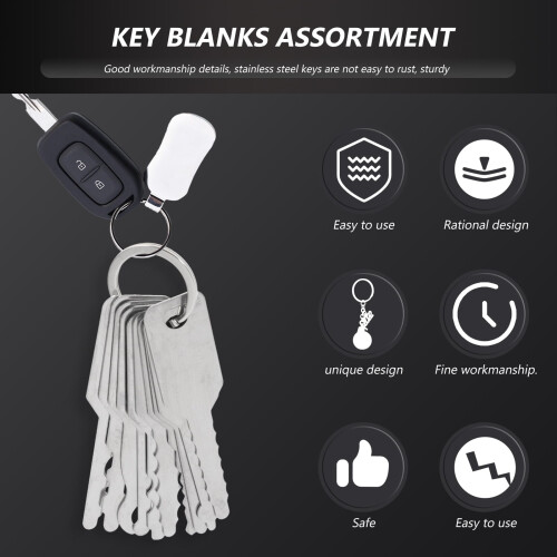 10pcs Key Tool Key Blank Keys Professional Key Blanks Stainless Steel Structures Keys 1
