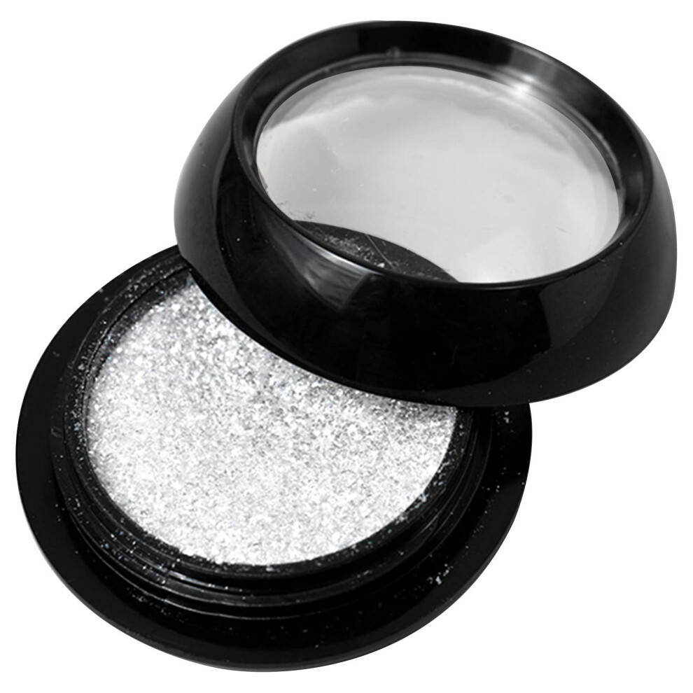 Chrome Nail Powder Solid Glitter for Mirror Effect, Mess Pressed Holographic Nail Powder 0.2g