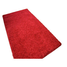 Washable Non Slip Shaggy Rug for Bedroom, Thick Soft Plush Carpet, Red, 66 x 120 cm