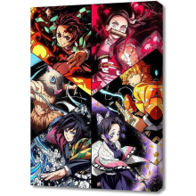 Aaroca Anime Jujutsu Kaisen Poster Leinwandkunst, kompatibel mit Yuji Gojo Satoru Fushiguro Megumi Kugisaki Nobara, gerahmt/ungerahmt
