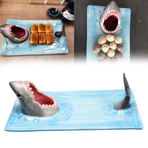 Εκπτώσεις σε είδη σερβιρίσματος Barhoo Party! Shark Attack Disc Plate Σερβίρισμα με σκάφος, 1