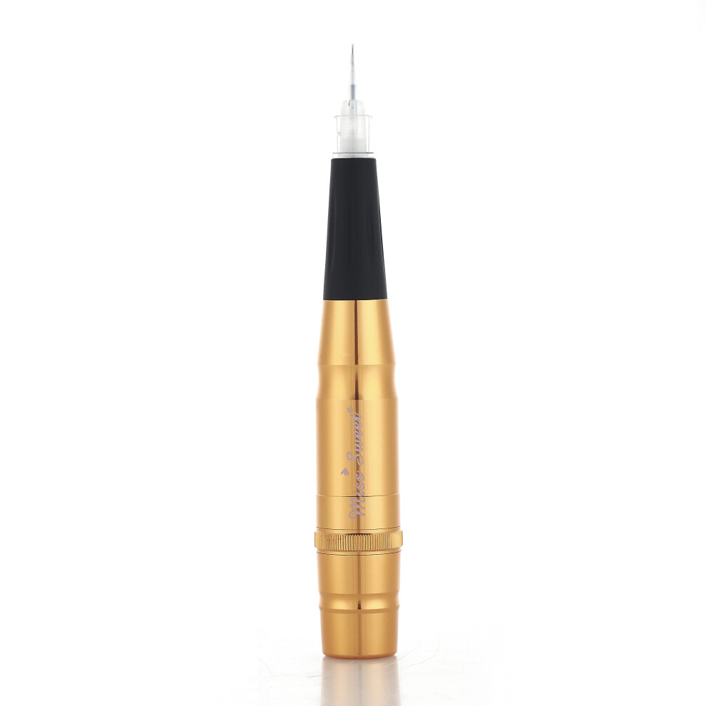 Gold Tattoo Pen Machine Kit With Cartridge Needles, 35000 Rpm For Eyebrow Eyeliner Lip Tattoos