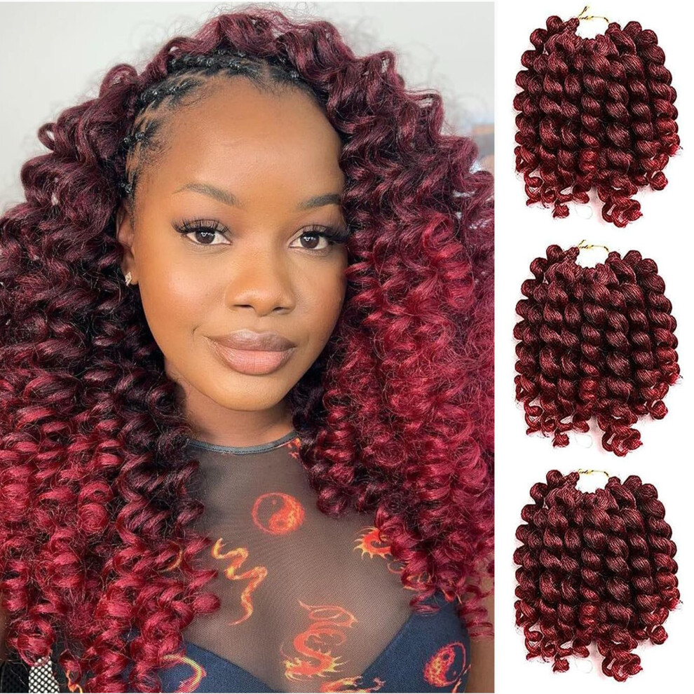 Unisex Wand Curl Crochet Hair 12 Inch Jamaican Bounce Precurled Twist Braid Pack Of 6 For Women