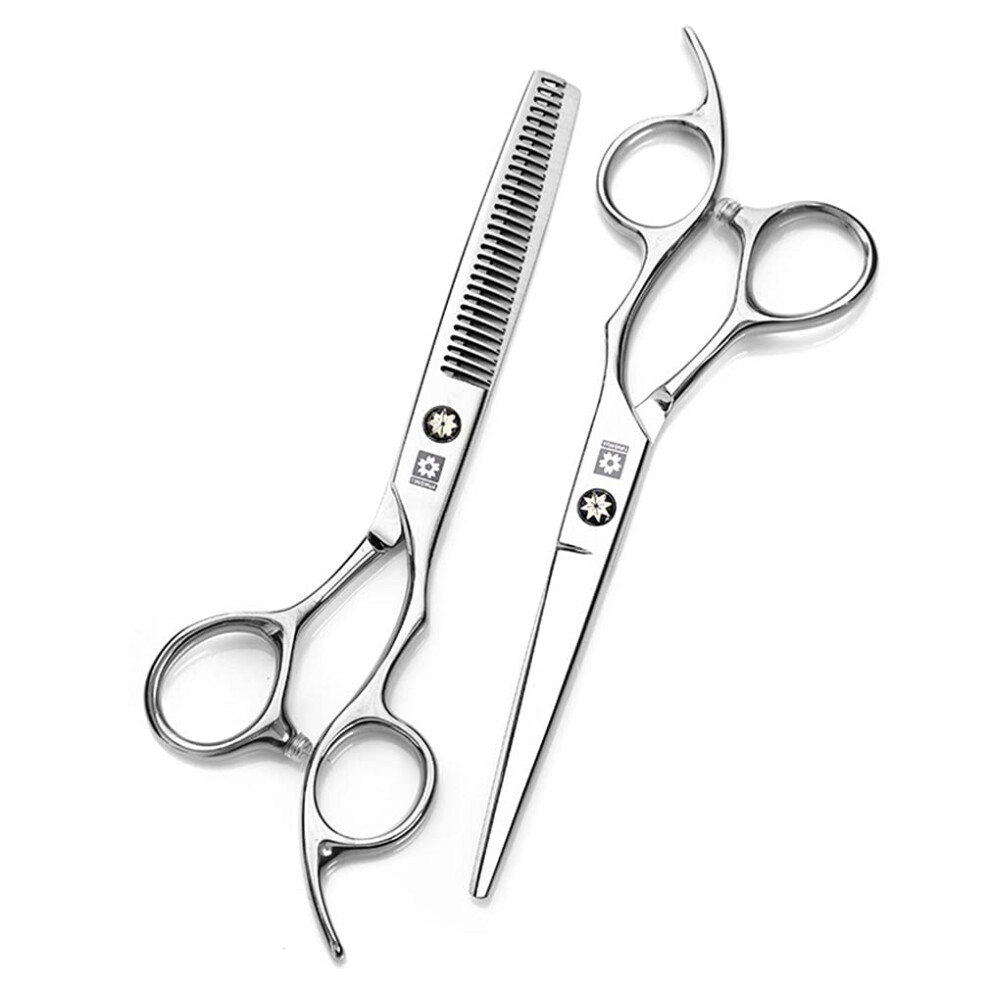6 Inch Hair Cutting Scissors Kit, Professional Hairdressing Scissors Set with Thinning Shears and Comb