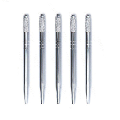 Microblading Pen with Locking Pin for Precise Permanent Makeup, Lightweight Aluminum, 10 Pack