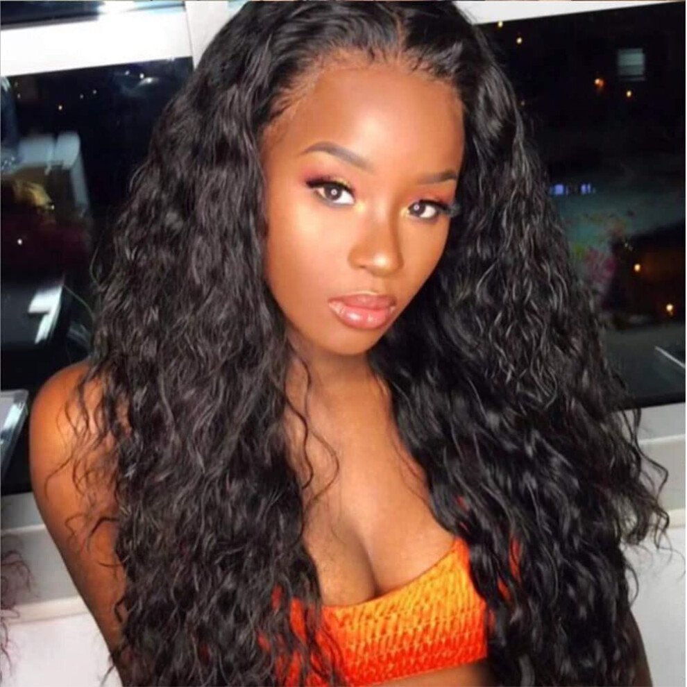 Black Curly Wig for Black Women Long Synthetic Heat Resistant Glueless Natural Looking