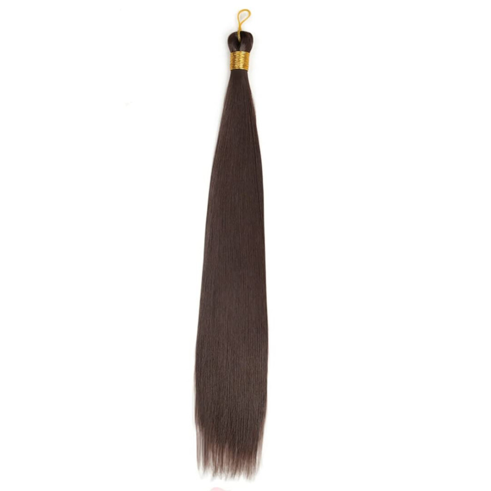 22 Inch Pre Looped Silky Straight Crochet Braids Hair Ombre #4 Synthetic Braiding Extensions