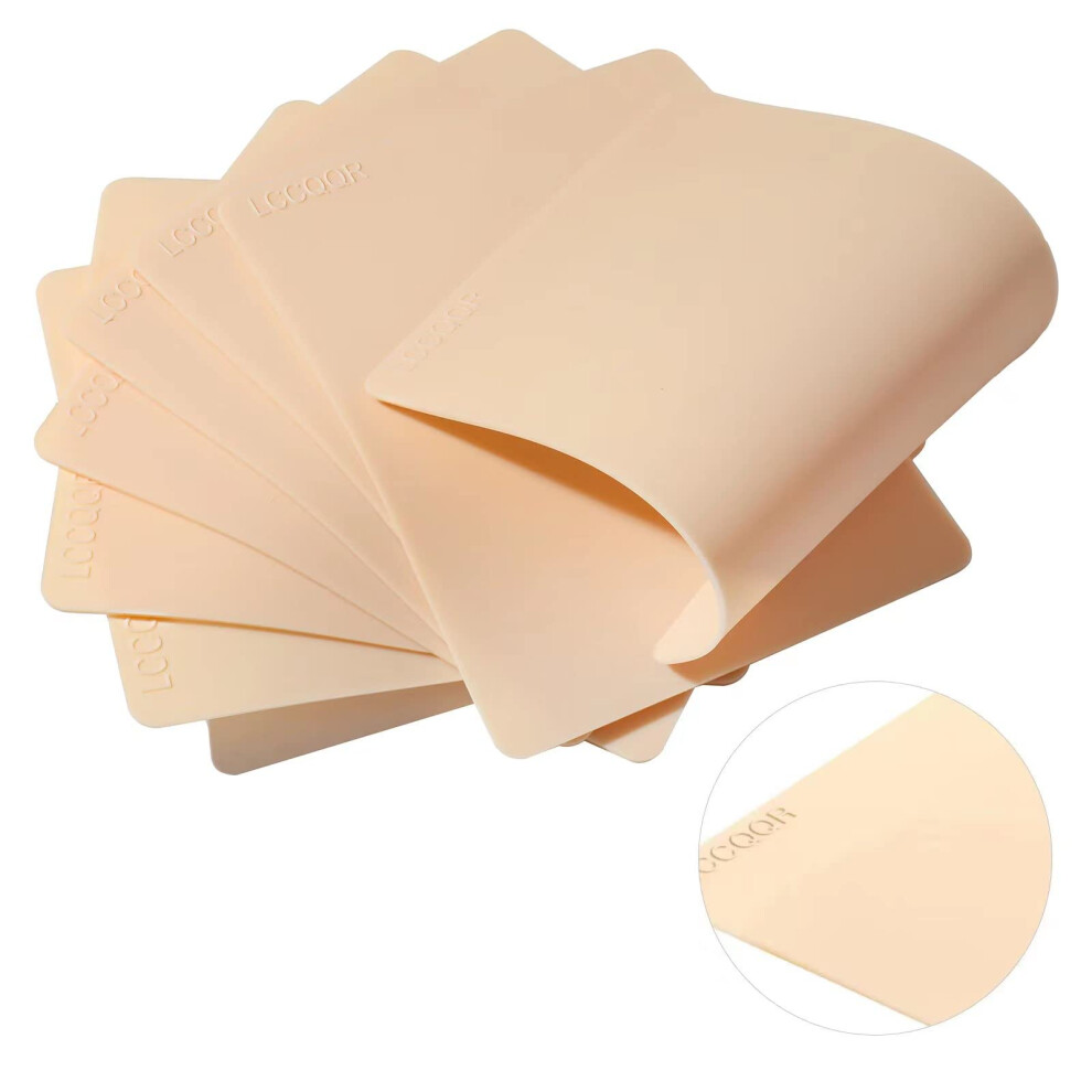 Tattoo Practice Skin 6pcs DoubleSided 1.6mm Thick Silicone 8x6 Inch Sheets with Realistic Texture