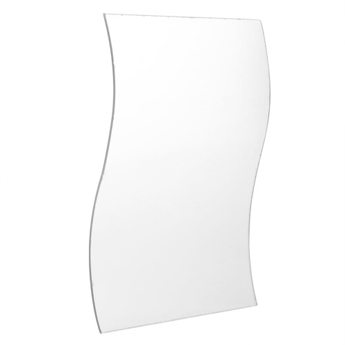 Dekaim Wall Mirror, 6Pcs/Set Waves Shape Wall Mirror Sticker Free Combination Home Bathroom Decor 2