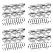 160 Pcs Metal Curtain Ring for Curtains and Poles,Dangling Sliding Ring 32 mm Inner Diameter (Silver)