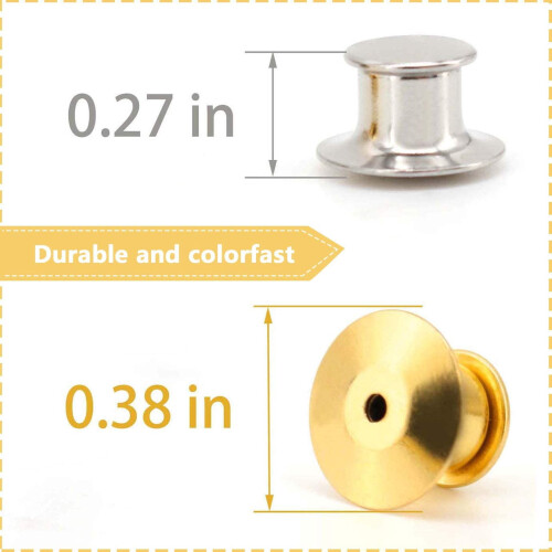 80 PCS Metal Locking Pin Backs, Gold 40 + Silver 40, with Storage Case, Small & Sturdy 1