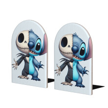 2 Pack Bookends Cute Cartoon Stitch Book Stopper Heavy Duty Premium Metal Decorative Book End Supports For Kids Shelves Room Office-A10