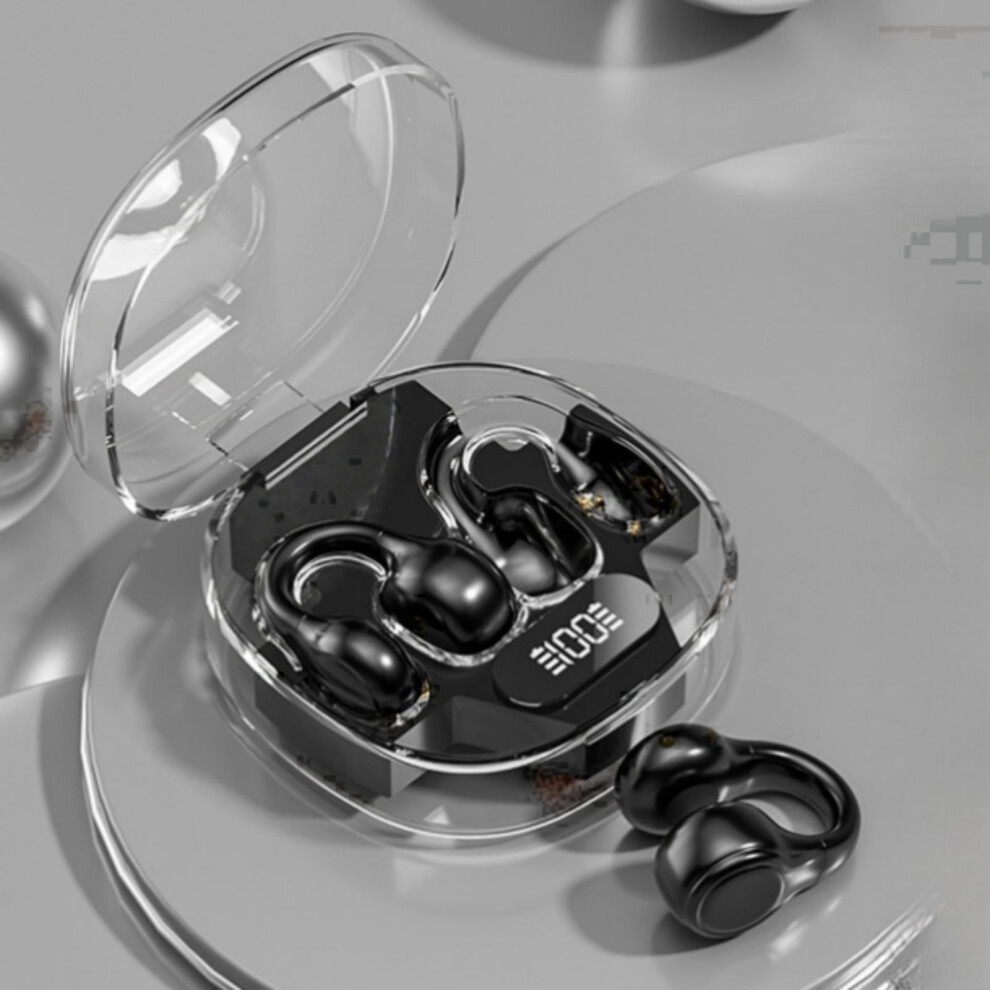 Non-Destructive Bluetooth 5.3 Wireless Ear Clip Headphones, Waterproof Open-Ear Skeleton Conduction, Compatible With Running, Sports, Cycling, 9322103620819