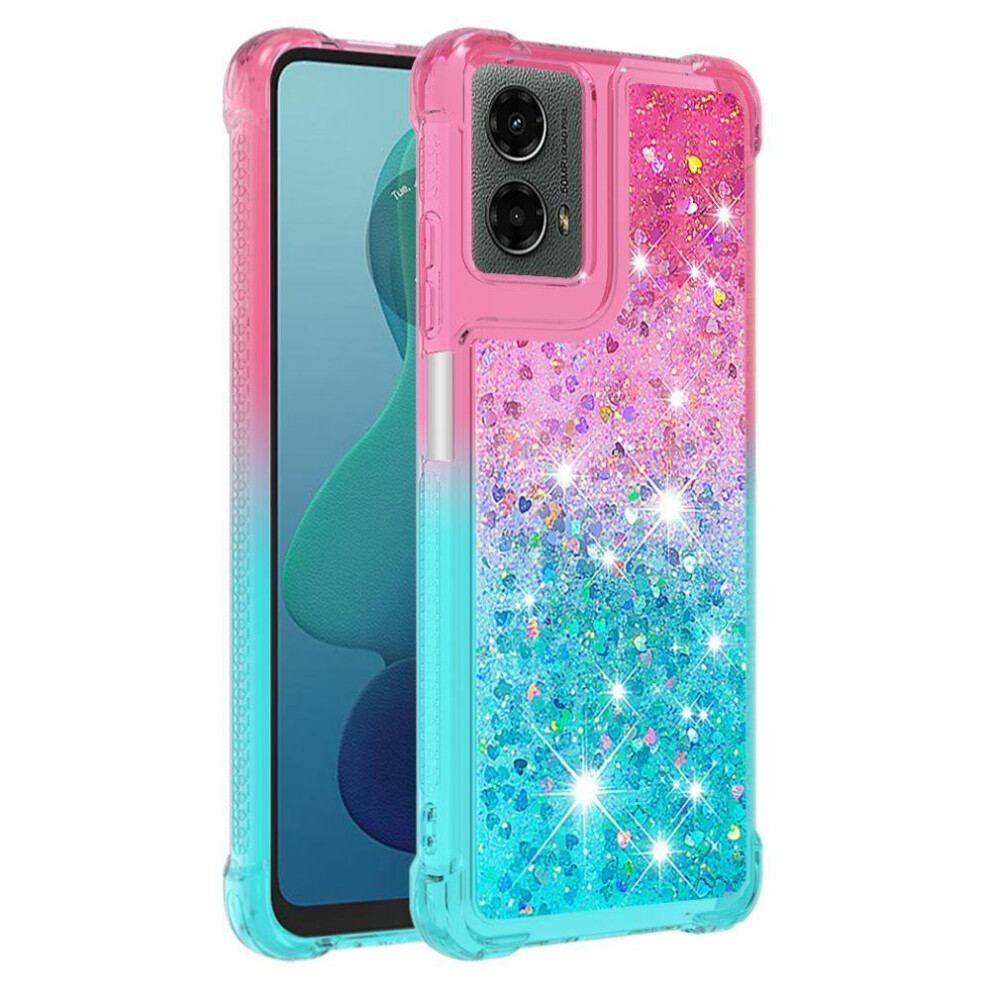 Case For Motorola Moto G 5G 2024 Funny Bling Shiny Crystal Flowing Sparkle Moving Cover Clear Bumper Liquid Glitter 9322103621052