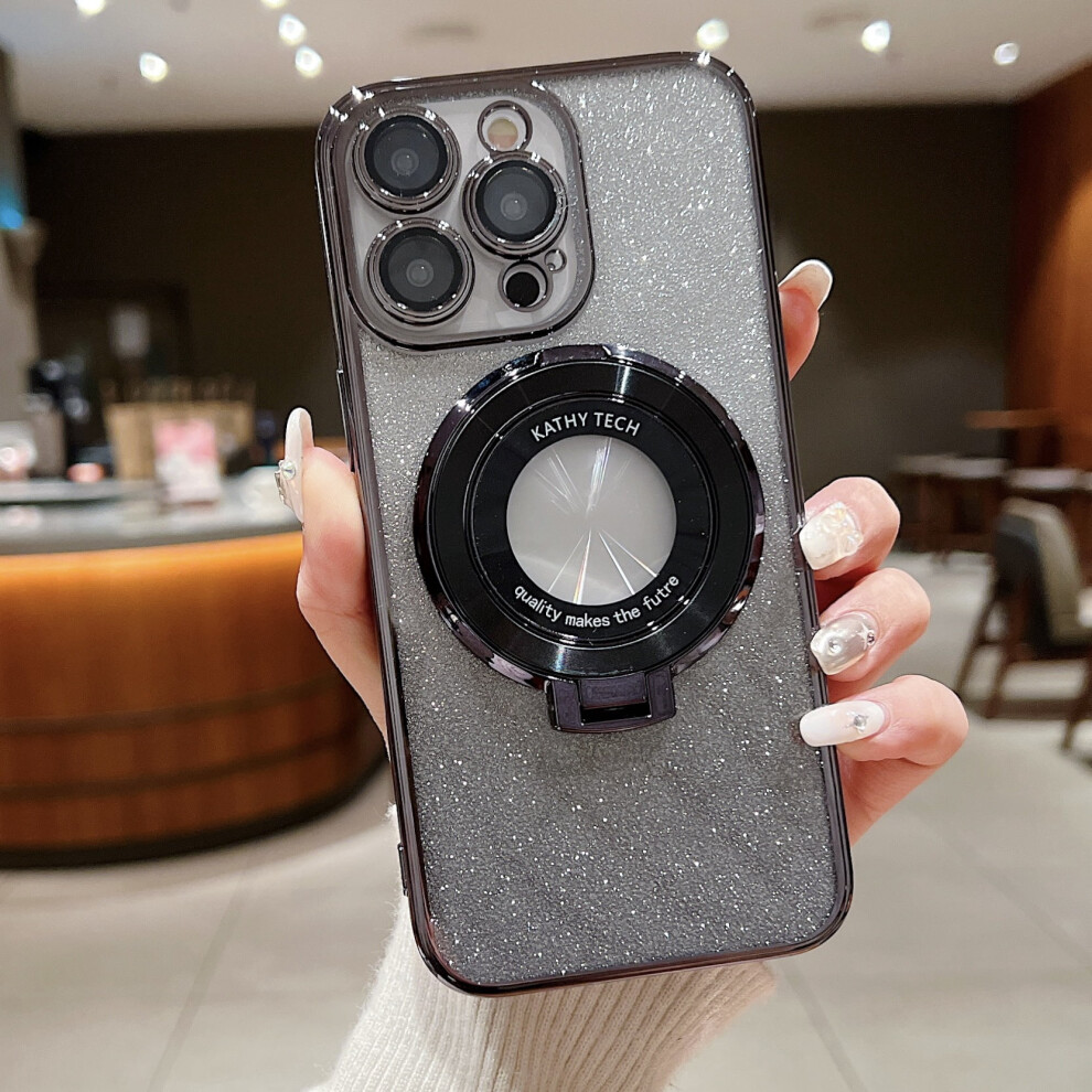 Compatible With Iphone 14 Plus Case Magnetic Stand Glitter Case Camera Lens Protection Shockproof Drop Protective Cover 9322103621045