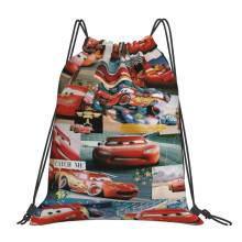 Cars Lightning Mcqueen Drawstring Bags Waterproof Sports Backpack Gym Yoga Sack Travel String Bag for Women Men