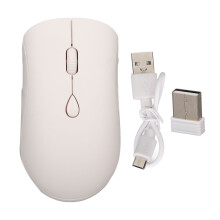 Stille draadloze muis, plug-and-play functionaliteit met 2.4G en Bluetooth 5.2, stabiele verbinding, draagbare computermuis voor notebook, pc, W