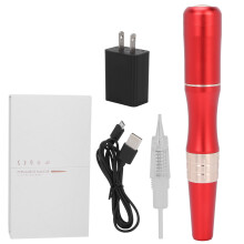 Draadloze microbladingmachine met tattoo-voeding, kleurveranderende spanningsindicator en CNC-gefreesde behuizing voor permanente make-upartiesten.