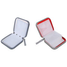 2 stuks cd/dvd-opbergkoffer/draagtas/etui/houder/tas voor 40 cd's/dvd's - zilver en rood