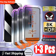 1-3 protectores de pantalla de vidrio templado 8K compatibles con iPhone 15, 14, 13, 12, 11 Pro Max, XS, MAX y 16. Protector de pantalla anti-espías