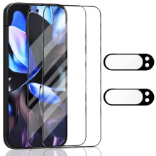 2-pack schermbeschermers en 2-pack lensbeschermers voor Google Pixel 9 Pro XL - Gehard glas 9H - Superkwaliteit 3D
