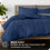 Bare Home 8-Piece Bed-in-a-Bag - Split Queen, Dark Blue with Gray Sheet Set 2