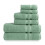 Mainstays Performance Solid Badhanddoekenset van 6 stuks, Groen Salie 1