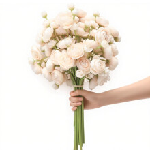 Kunstranunculusbloemen, nepzijden bloemenboeket, nep mini ranunculus, bruiloftsdecoratie voor doe-het-zelf boeketten, tafelstukken,
