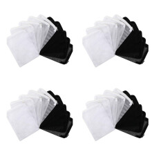 160 Pieces Aquarium Filter Bags Media Mesh Filter Bags with Zipper for Charcoal Pelletized Remove, White and Black
