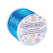 1 doos 17 gauge (1,2 mm) aluminiumdraad 380 ft (116 m) geanodiseerde aluminiumdraad voor het maken van sieraden, kralen en bloemen - Diep hemelsblauw
