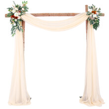 1 Panel Gardiner Chiffon Stof Skyggedug Festartikler Monolitisk Bryllupsdekoration Med Draperibuer