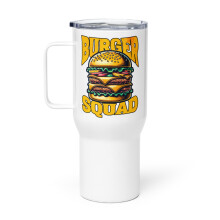 Tazza da viaggio con manico per amanti degli hamburger e appassionati di cibo, Burger Squad