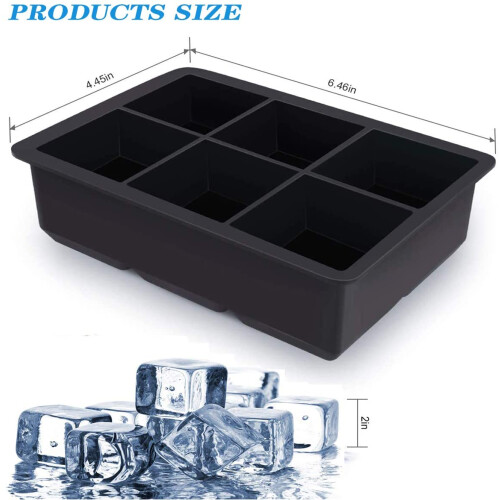 Forma de gelo premium de 5 cm (2 polegadas) - Silicone com tampas removíveis, própria para alimentos, livre de BPA - para coquetéis, uísque e 1