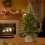 2ft Pre-lit Artificial Mini Christmas Tree with LED Lights, Battery Operated Xmas Pine Tree, Burlap Base for Table Decor 2
