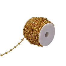 Decorațiune de Crăciun, Accesorii pentru bijuterii DIY, Mărgele galvanizate, Lanț de mărgele din plastic de 16 yarzi, Accesorii pentru
