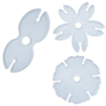 Múnla Silicone Coaster Agáit Guangmc do Gloiní agus Buidéil Fíona - Sraith de 3