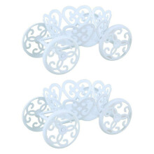 Paquete de 2 soportes individuales para cupcakes con forma de carruaje de princesa.